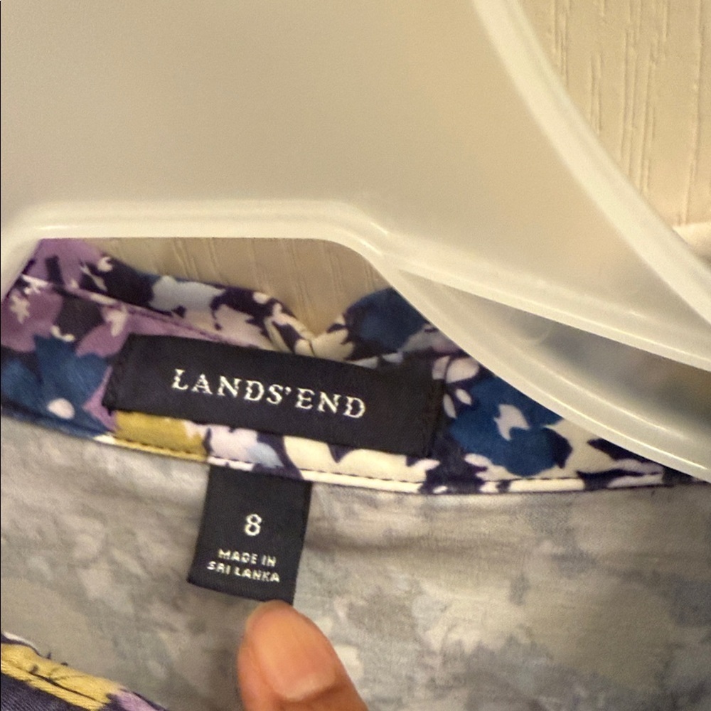 Land’s End blue floral shirt dress size 8 - Picture 2 of 10